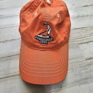 Pinehurst Golf Courses 1895 Putter Boy Golf Hat Baseball Cap Orange Ahead Adjust